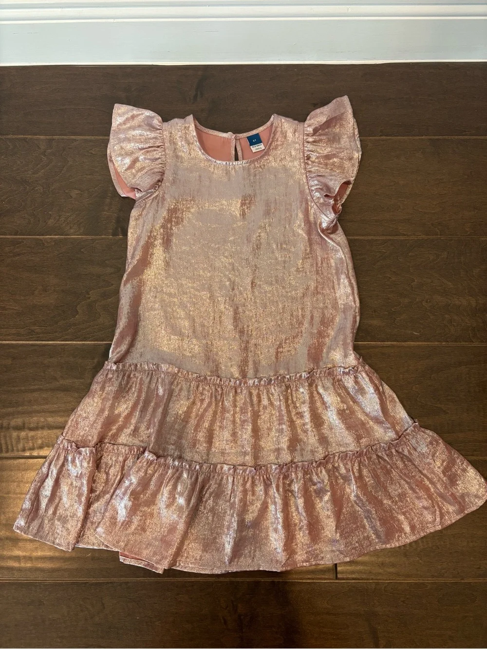 Old Navy Shimmery Pink Metallic Ruffle Dress